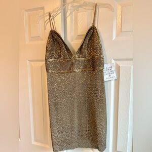 SAYLOR Gold Sequin Dress
